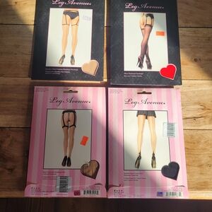 Leg Avenue Black and Nude Stockings Set